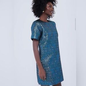 Tuckernuck Pomander blue and green metallic dress-NWT